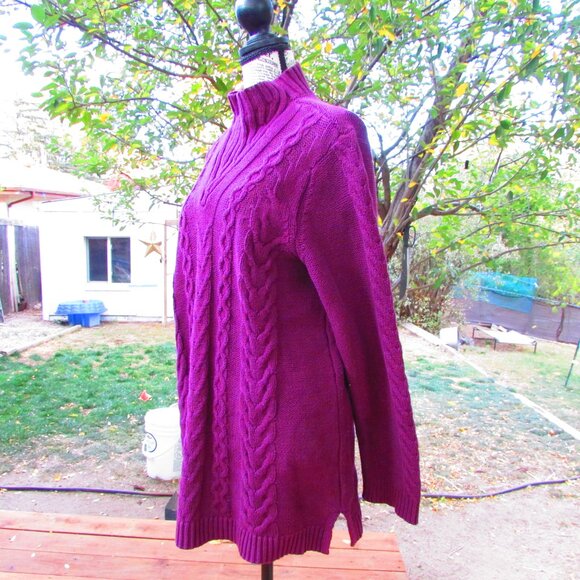 Denim&Co Deep Purple Chunky Sweater - Picture 4 of 4